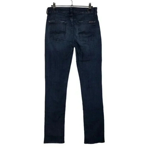 7 For All Mankind Kimmie Dark Blue Straight Leg Jeans 27 - Picture 3 of 4